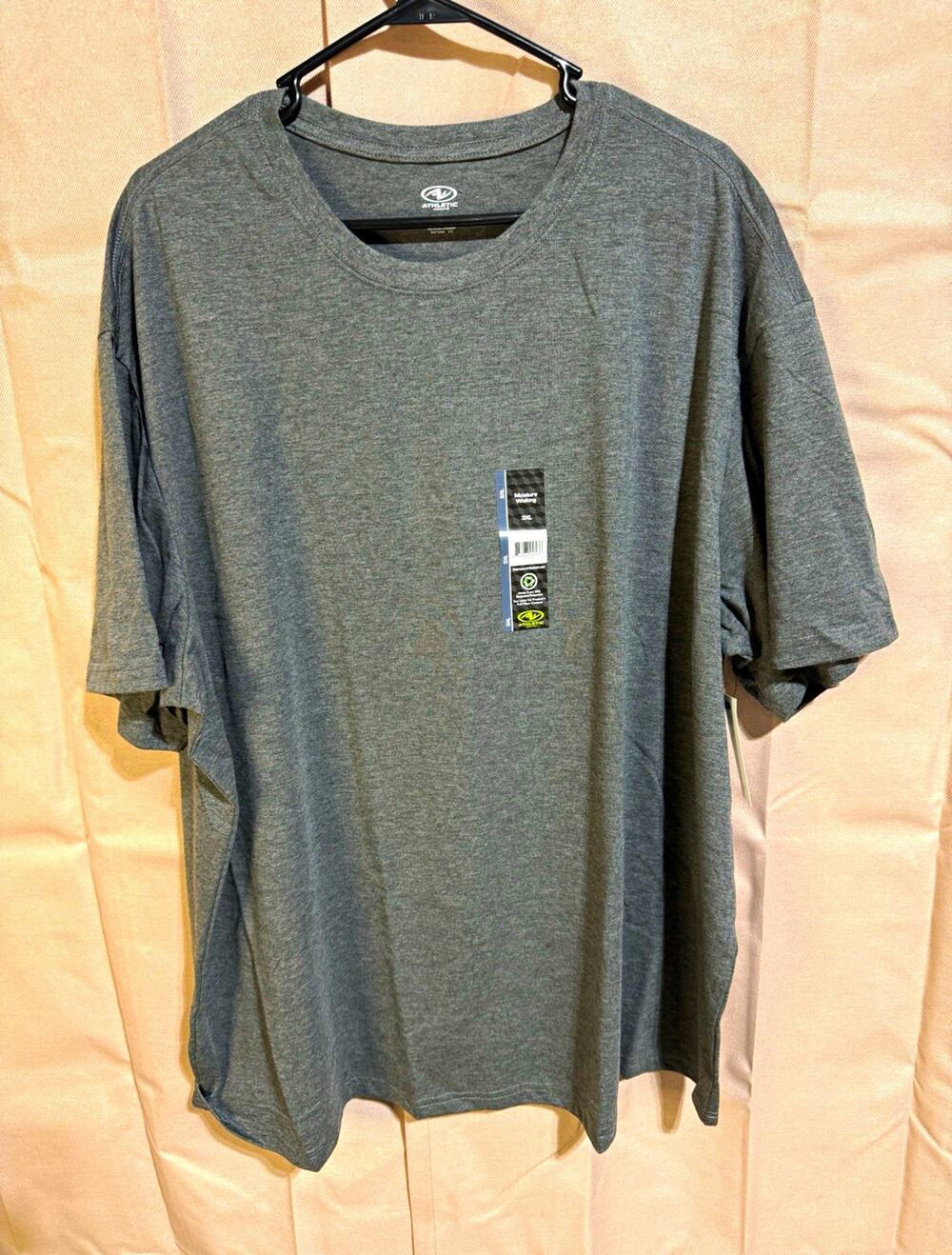 Athletic Works Men's 3XL Gray T-Shirt Crew Neck Short Sleeve Solid Pullover